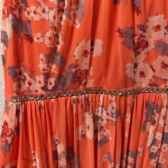 Enfocus Dress Size 8P Floral Sleeveless Maxi Dress With Rhinestone Detail - Picture 4 of 12